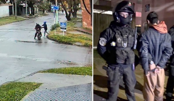 Cayó un motoarrebatador que le robó a una nena y quedó filmado: video