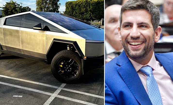 Diputado jujeño de La Libertad Avanza llegó al Congreso con una Tesla Cybertruck de 100.000 dólares